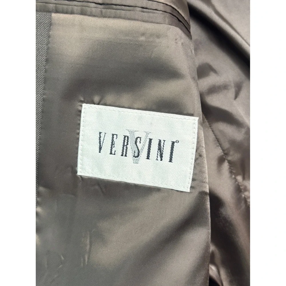 Versini 42R 36x30 Olive Green 2pc Pant Suit Pleated High Waisted 100% Wool Cuff